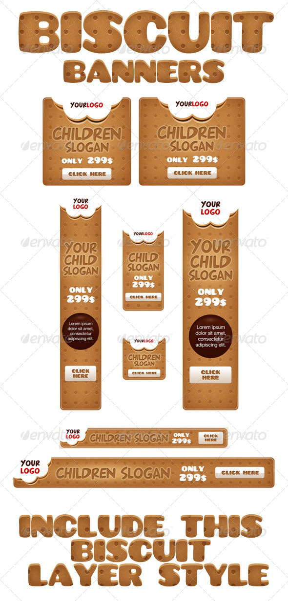 GraphicRiver Biscuit Banners 4160620 GraphicRiver Biscuit Banners 4160620