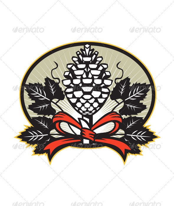 GraphicRiver Thyrsus Pine Cone Staff Leaves Retro 4174786 GraphicRiver Thyrsus Pine Cone Staff Leaves Retro 4174786