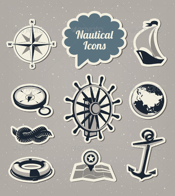 GraphicRiver Nautical Icons Set 4176596 GraphicRiver Nautical Icons Set 4176596