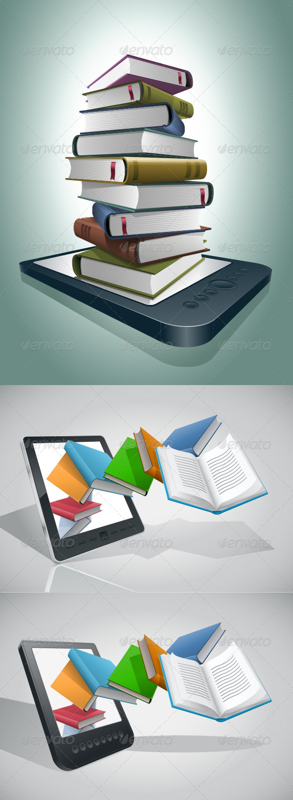 GraphicRiver E-book Reader And Books Collection 4177504 GraphicRiver E-book Reader And Books Collection 4177504