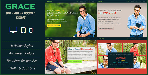 Grace - One Page Personal Theme - Personal Site Templates