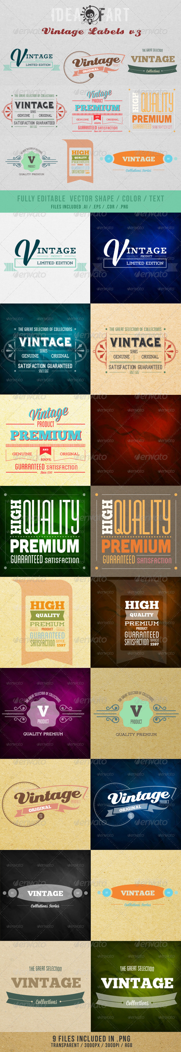 GraphicRiver Vintage Label V3 4185267 GraphicRiver Vintage Label V3 4185267