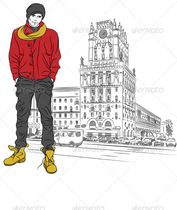 GraphicRiver Stylish Guy in the City-Center 4189423 GraphicRiver Stylish Guy in the City-Center 4189423