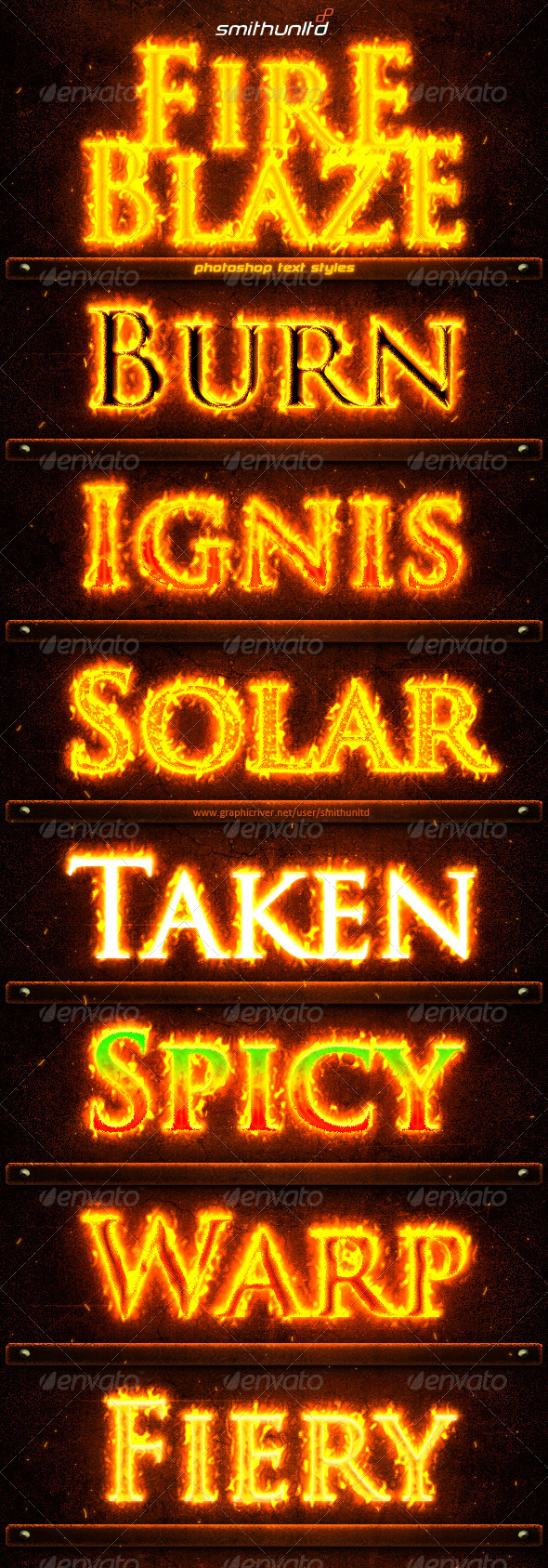 Fire Blaze Text Styles - Text Effects Styles