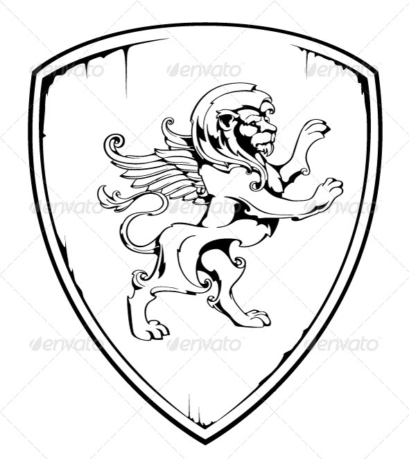 GraphicRiver Vintage lion on shield 4190746 GraphicRiver Vintage lion on shield 4190746