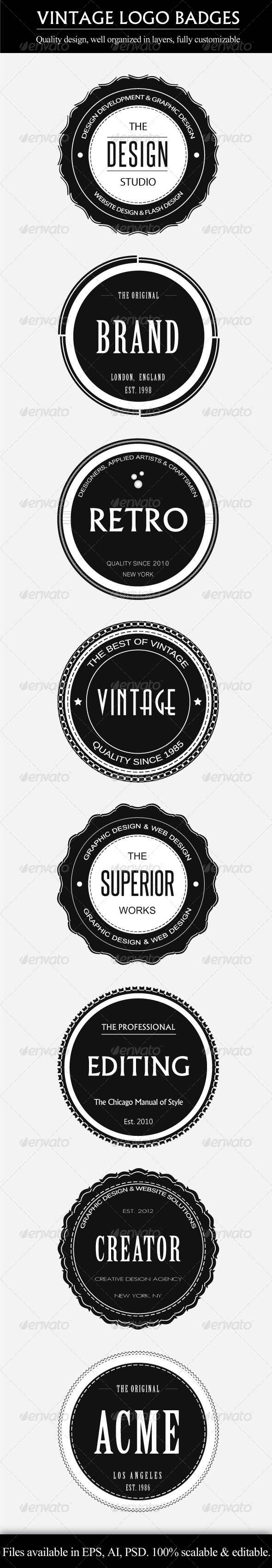 GraphicRiver Vintage Logo Badges 4195761 GraphicRiver Vintage Logo Badges 4195761