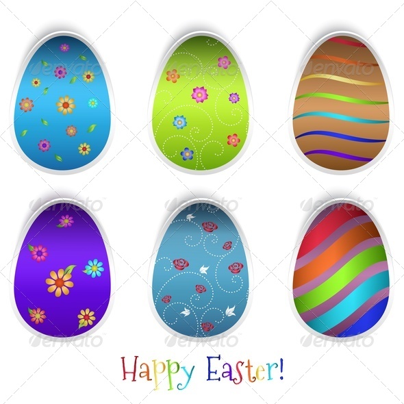 GraphicRiver Set Of Easter Eggs 4202749 GraphicRiver Set Of Easter Eggs 4202749