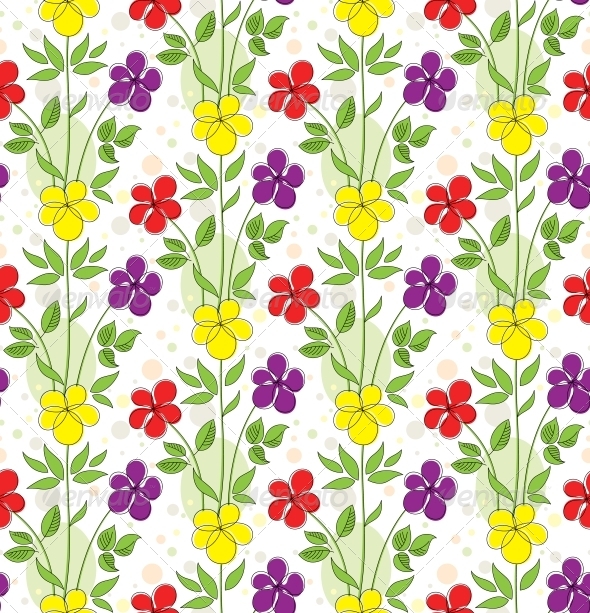GraphicRiver Seamless Background with Decorative Flowers 4203234 GraphicRiver Seamless Background with Decorative Flowers 4203234