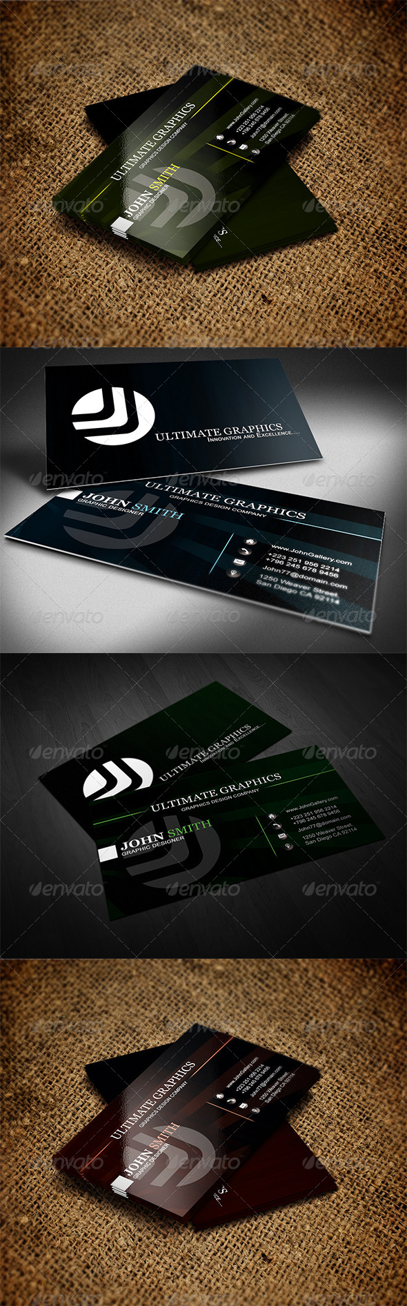 MultiColor Business Card - Business Cards Print Templates