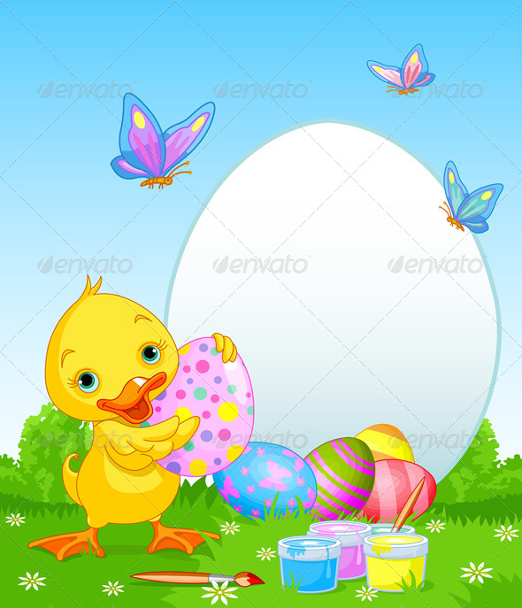 GraphicRiver Easter Duckling Painting Easter Eggs 4215012 GraphicRiver Easter Duckling Painting Easter Eggs 4215012