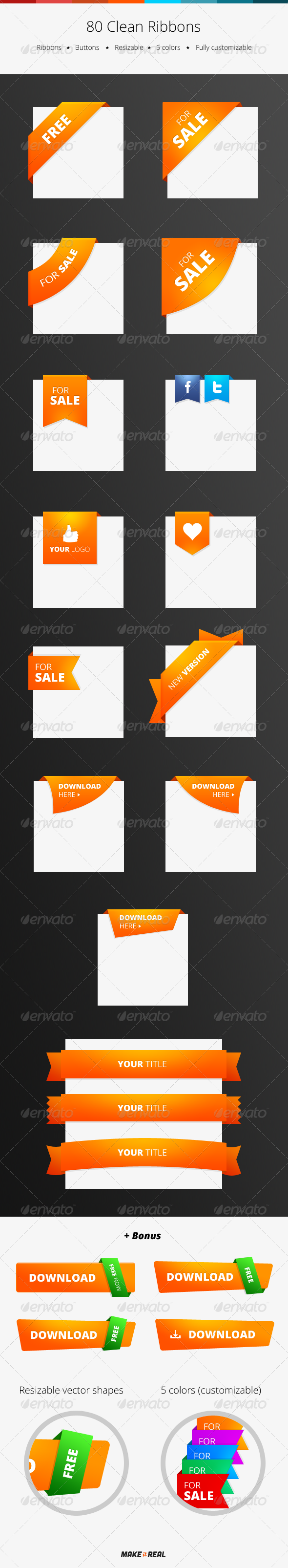 GraphicRiver 80 Clean Ribbons 4215794 GraphicRiver 80 Clean Ribbons 4215794