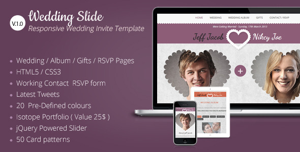 ThemeForest Wedding Slide Responsive Wedding Invite Template 4234476 ThemeForest Wedding Slide Responsive Wedding Invite Template 4234476