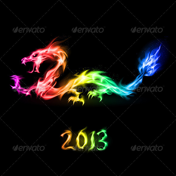 GraphicRiver Fire Rainbow Dragon 4235813 GraphicRiver Fire Rainbow Dragon 4235813