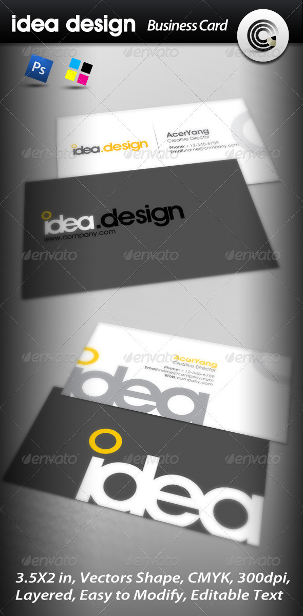 GraphicRiver Idea Design Business Card 459450 GraphicRiver Idea Design Business Card 459450