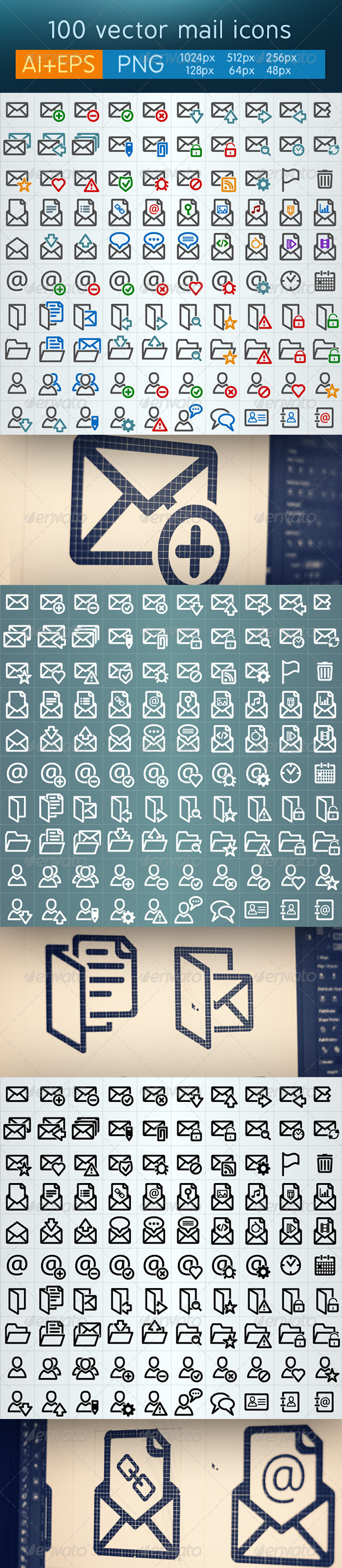 GraphicRiver 100 Vector Mail Icons 4243124 GraphicRiver 100 Vector Mail Icons 4243124
