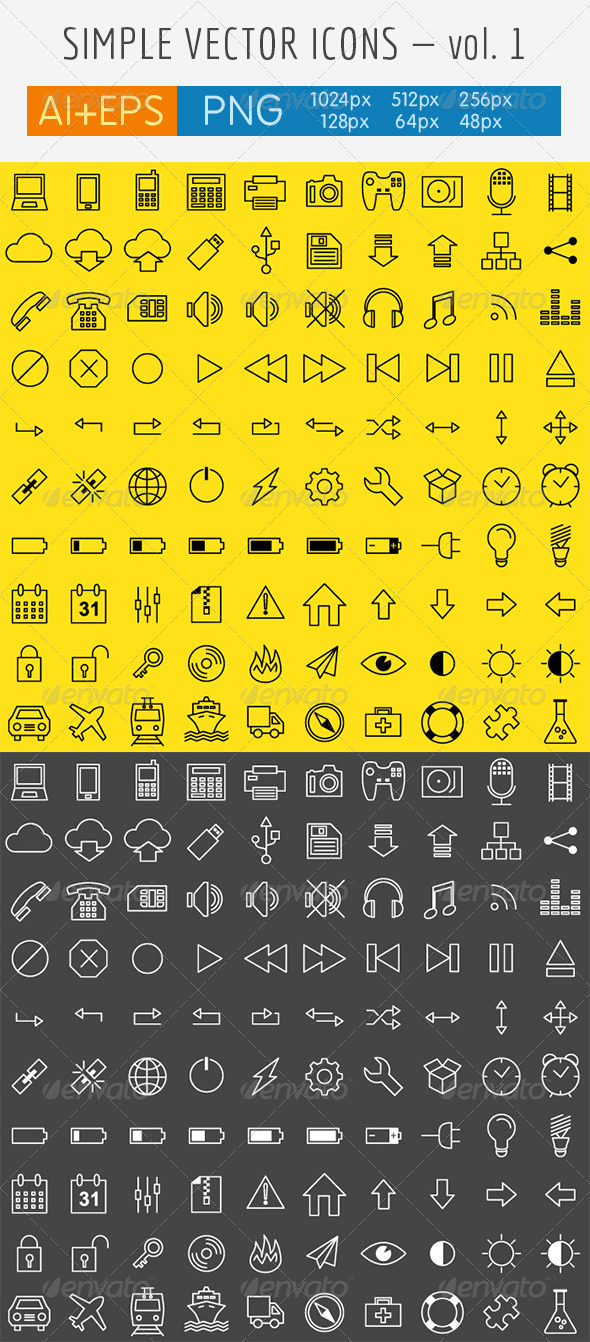 GraphicRiver Simple Vector Icons Vol 1 4245640 GraphicRiver Simple Vector Icons Vol 1 4245640