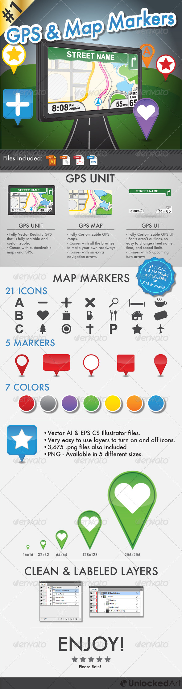 GPS and Map Markers - Objects Vectors