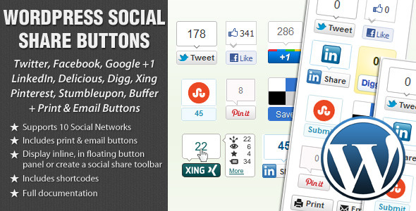 WordPress Social Share Buttons - CodeCanyon Item for Sale