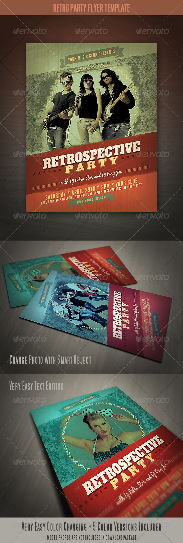 Retro Party Flyer - Clubs & Parties Events
