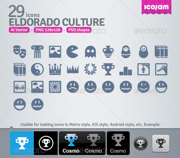 29 AI and PSD Culture strict Icons - Man-made objects Objects