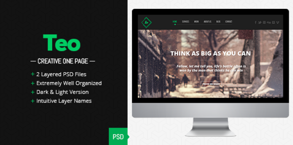 ThemeForest Teo Single Page PSD Template 4258018 ThemeForest Teo Single Page PSD Template 4258018