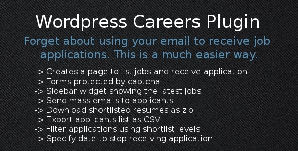 Wordpress Careers Plugin - CodeCanyon Item for Sale