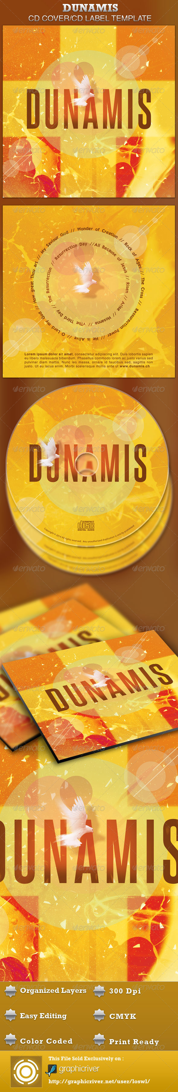 Dunamis CD Artwork Template - CD & DVD artwork Print Templates