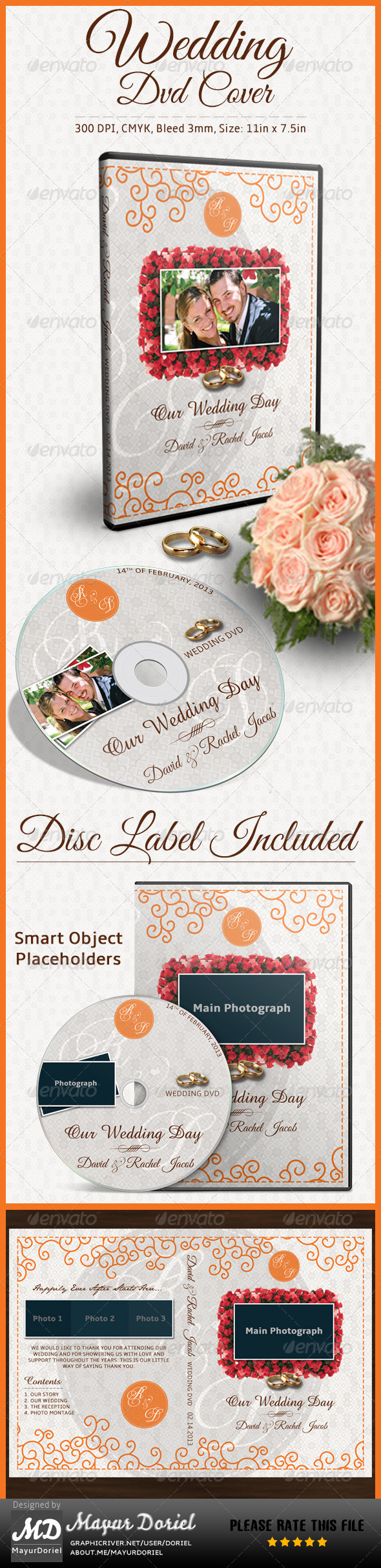 Wedding DVD Cover - CD & DVD artwork Print Templates