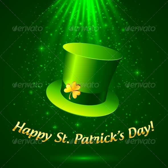 GraphicRiver Green Patrick s Leprechaun Hat with Golden Clover 4281589 GraphicRiver Green Patrick s Leprechaun Hat with Golden Clover 4281589