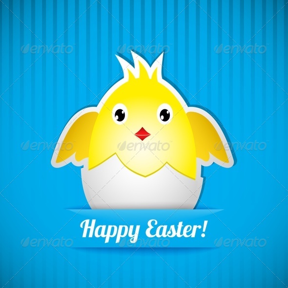 GraphicRiver Easter Card With Chicken That Hatched From Egg 4175417 GraphicRiver Easter Card With Chicken That Hatched From Egg 4175417