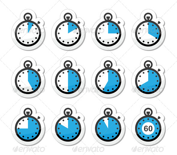 GraphicRiver Time Clock Stopwatch Set 4283817 GraphicRiver Time Clock Stopwatch Set 4283817