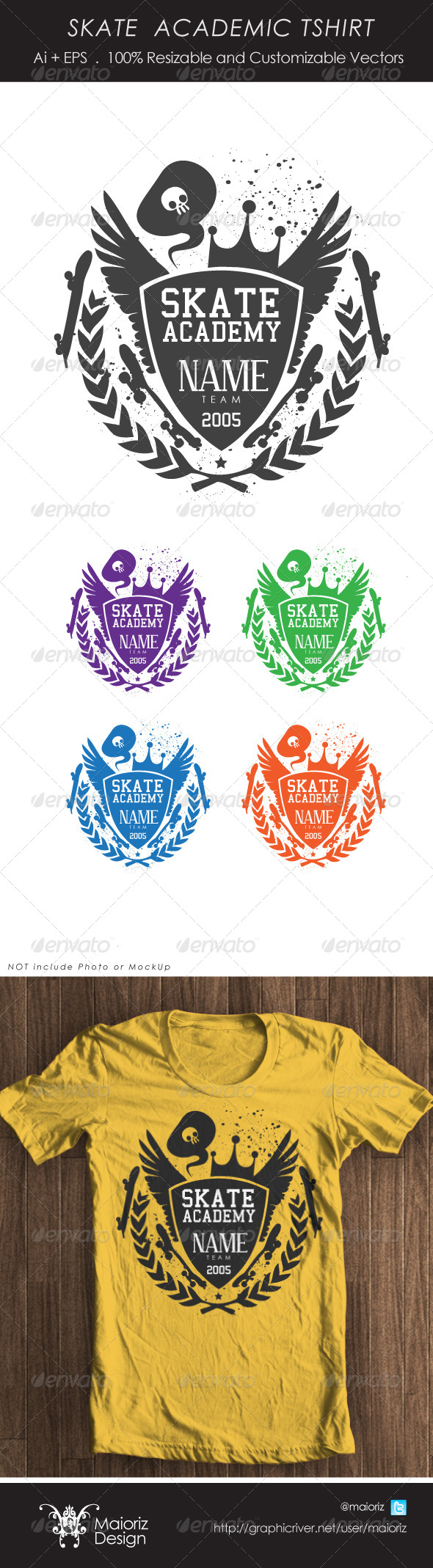 GraphicRiver Skater Academic Tshirt 4285234 GraphicRiver Skater Academic Tshirt 4285234