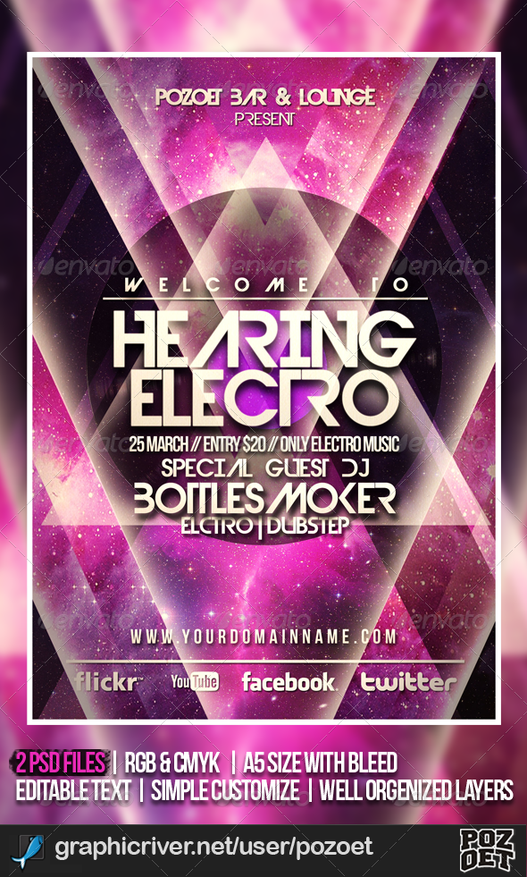 Futuristic Flyer/Poster Template - Clubs & Parties Events
