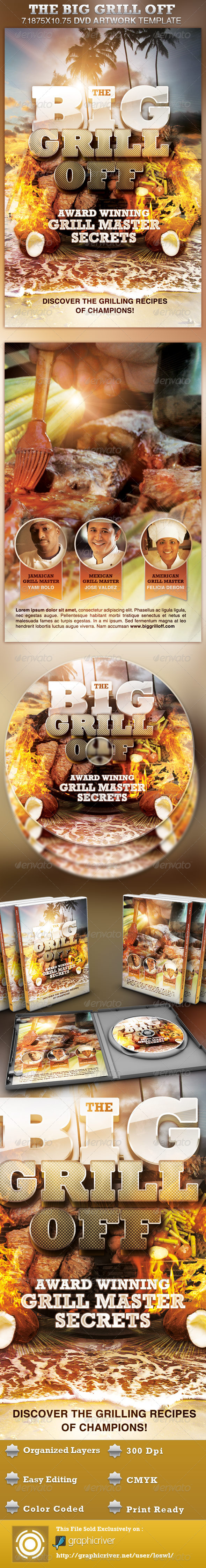 The Big Grill Off DVD Artwork Template - CD & DVD artwork Print Templates