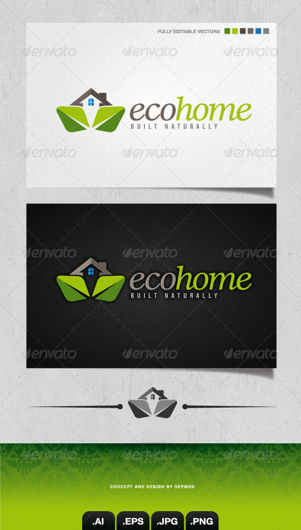 Eco Home Logo - Buildings Logo Templates
