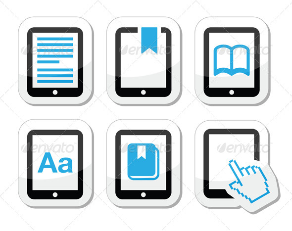 GraphicRiver E-book Reader E-Reader Vector Icons Set 4290600 GraphicRiver E-book Reader E-Reader Vector Icons Set 4290600