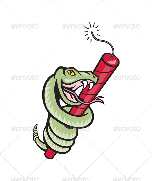 GraphicRiver Rattle Snake Coiling Dynamite Cartoon 4291641 GraphicRiver Rattle Snake Coiling Dynamite Cartoon 4291641