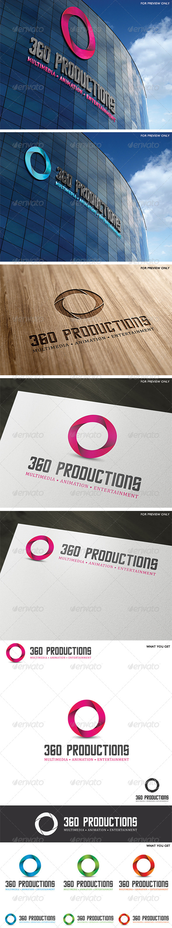 360 Productions Logo Template - Vector Abstract