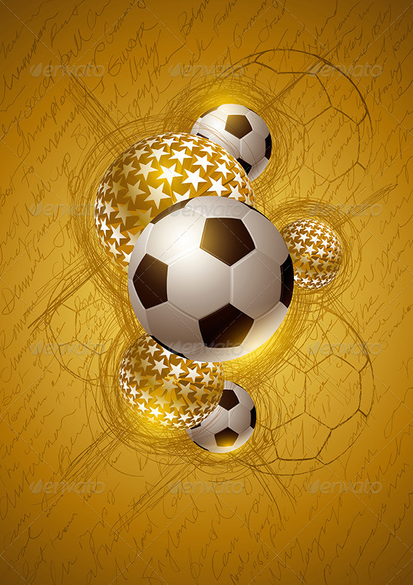 GraphicRiver Soccer Ball Gold Abstract Design 4293904 GraphicRiver Soccer Ball Gold Abstract Design 4293904