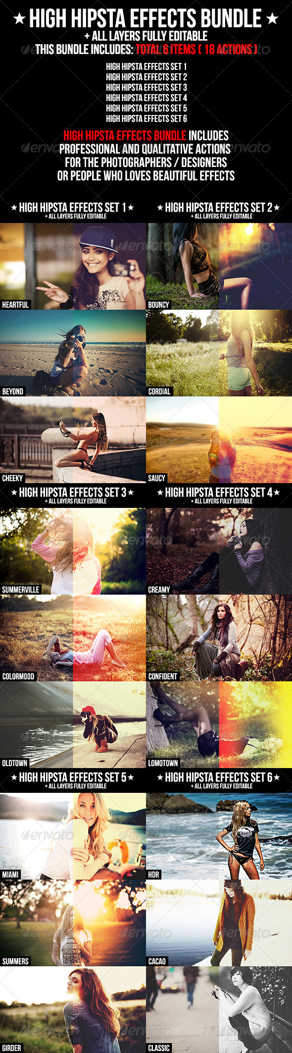 High Hipsta Effects Bundle - Photo Effects Actions