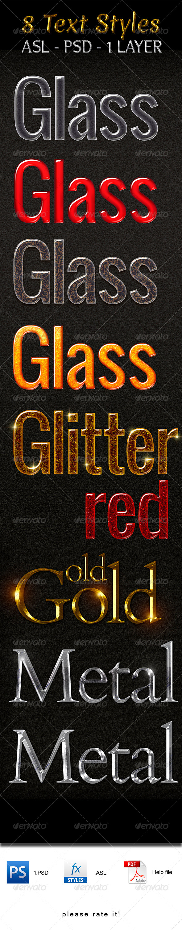 8 Text Layer Styles - Text Effects Actions