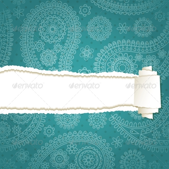 GraphicRiver Torn Paper with a Paisley Pattern 4300268 GraphicRiver Torn Paper with a Paisley Pattern 4300268