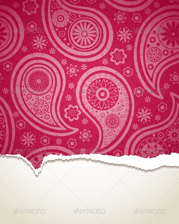 GraphicRiver Torn Paper with a Paisley Pattern 4301096 GraphicRiver Torn Paper with a Paisley Pattern 4301096