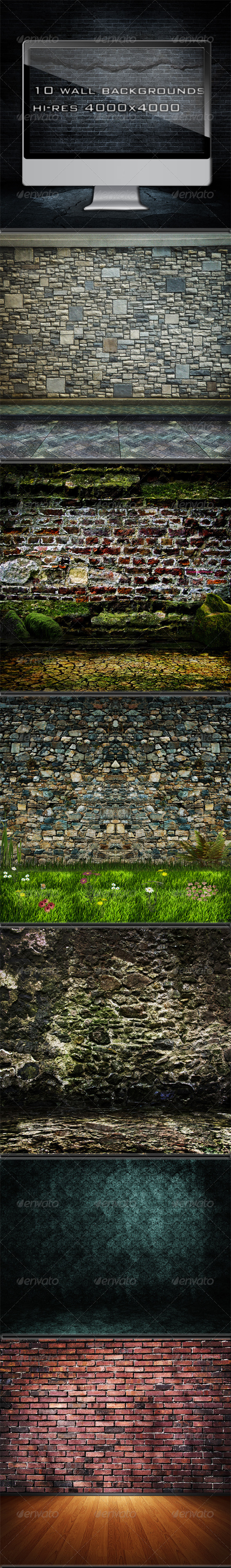 GraphicRiver 10 Different Wall Backgrounds 4303223 GraphicRiver 10 Different Wall Backgrounds 4303223