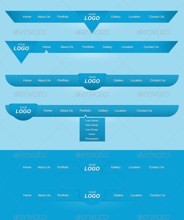 GraphicRiver Blue Navigations Set 4305365 GraphicRiver Blue Navigations Set 4305365