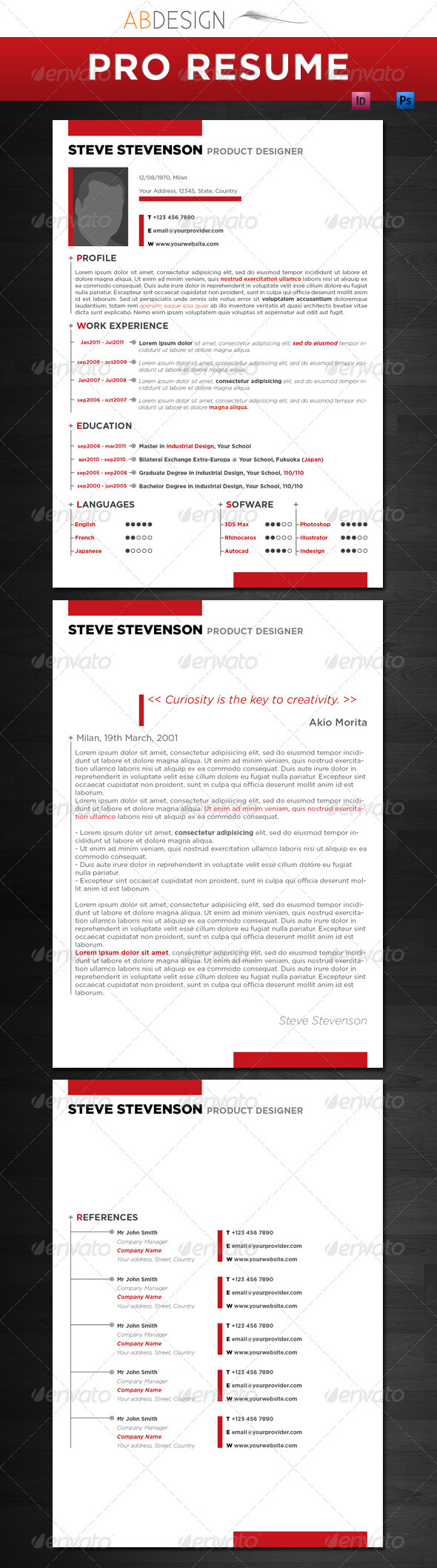 GraphicRiver Professional CV Resume 179923 GraphicRiver Professional CV Resume 179923