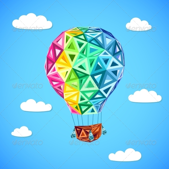 GraphicRiver Rainbow Colors Abstract Triangles Flying Balloon 4307458 GraphicRiver Rainbow Colors Abstract Triangles Flying Balloon 4307458