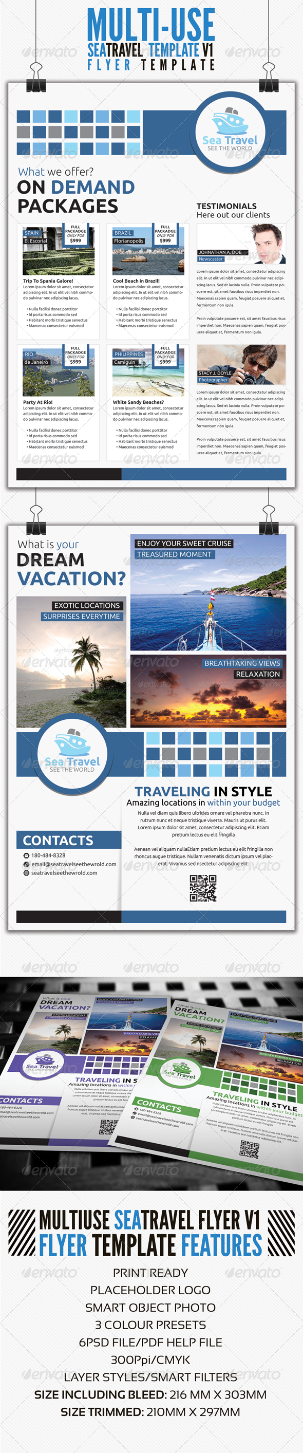 Sea Travel A4 Flyer Template V1 - Commerce Flyers
