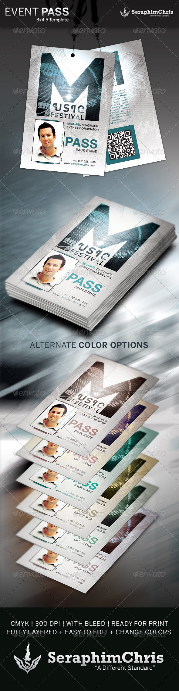 Music Event Pass Template - Miscellaneous Print Templates