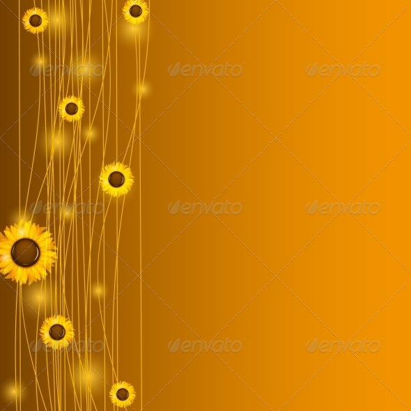 GraphicRiver Sunflowers Vector Illustration Background 4312506 GraphicRiver Sunflowers Vector Illustration Background 4312506